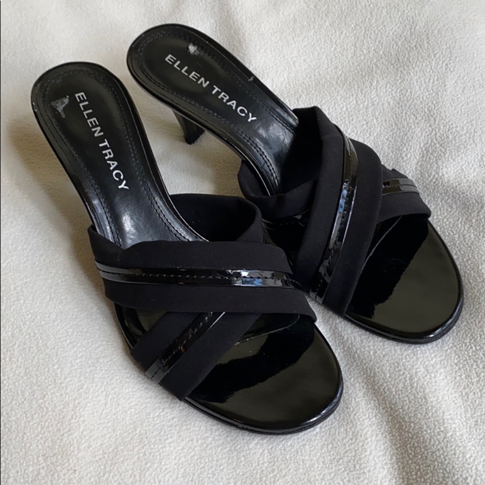 GUC ELLEN TRACY "Helen" Black Dress Sandals 6 1/2